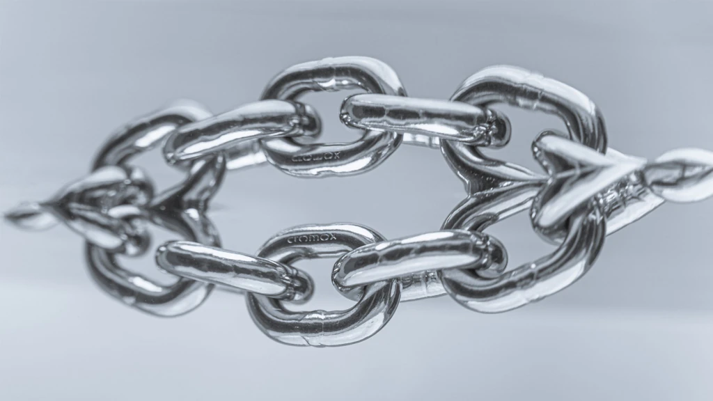 Safety schaekel curved CSSB on chain