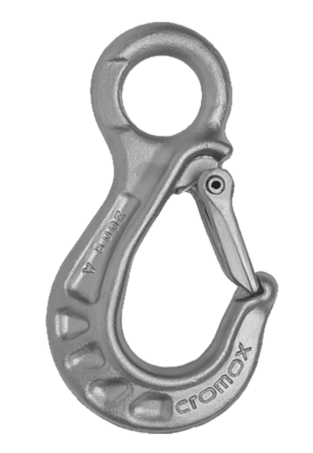 Stainless steel eye hooks in side view